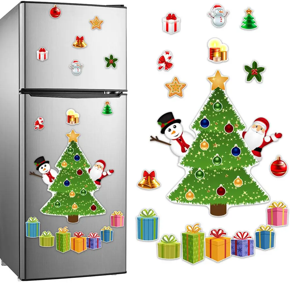 Magnetic Christmas Tree Sticker for Refrigerator & Garage Door Magnets, Christmas House Decoration, Xmas Decal Waterproof