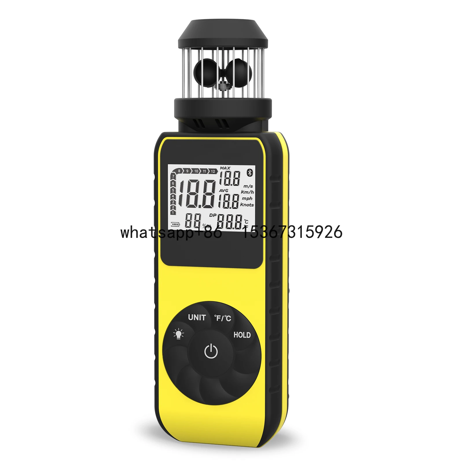 -881M Pocket Anemometer Mini Handheld Wind Meter for Measuring Wind Speed 360 Rotation Update with Backlight Test Instruments