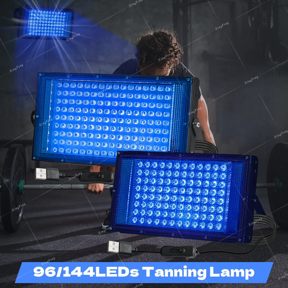 

Tanning Lamp 96/144 LED UV Ultraviolet Face Body Tanning Full Blue Light Black Light Home Sunbathing Skin Tanning Holiday Gift
