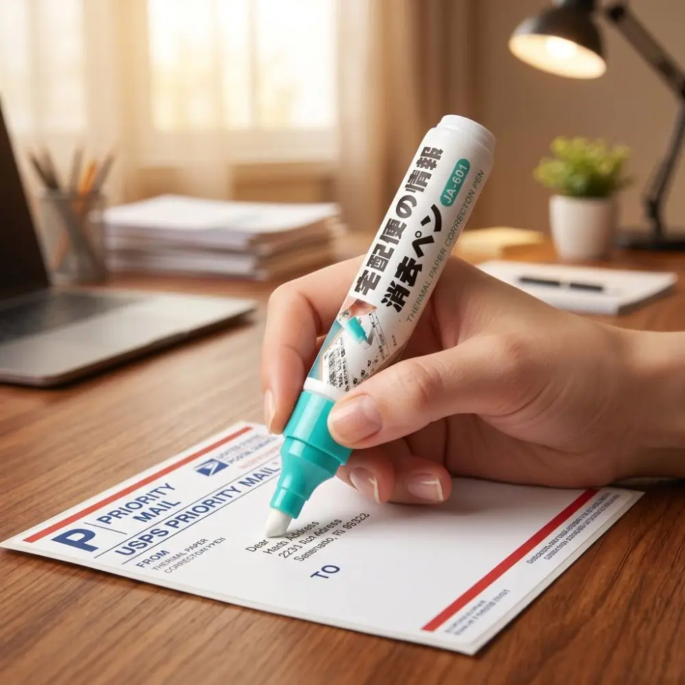 Portable Thermal Paper Erasing Pen Large Capacity Remove Address Phone Privacy Protection Pen Shipping Labels Bills Durable