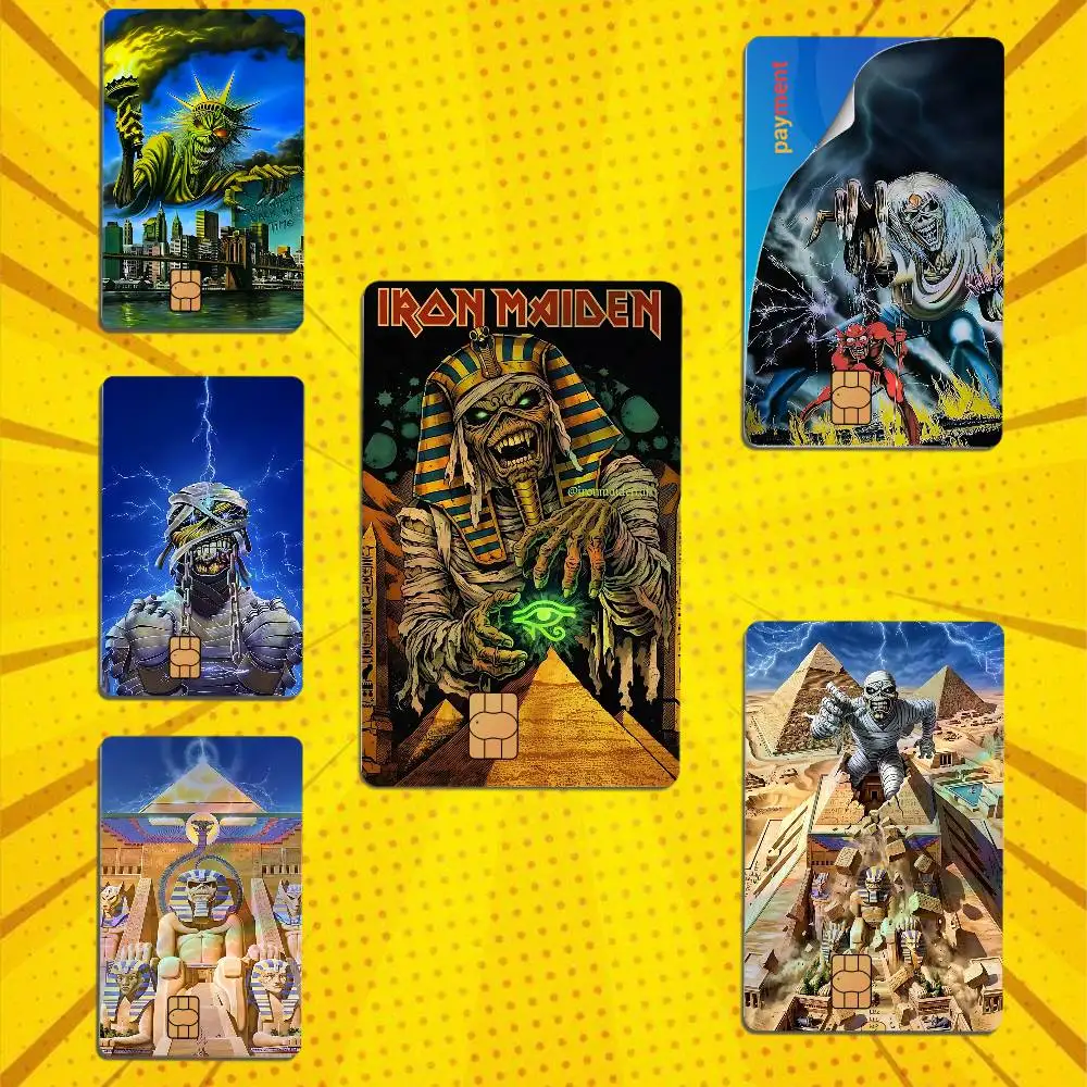 Number of the Beast Eddie Iron Maiden Laser shimmer Credit Card Skin Party Stickers For Visa Bank Card Bus Metro Access Card Pvc