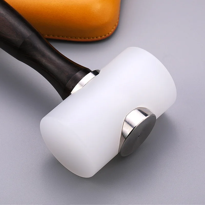 1Pc Wooden Handle Leather Carving Hammer Professional Leathercraft Hole Punching Tool Cowhide Cutting DIY Tool