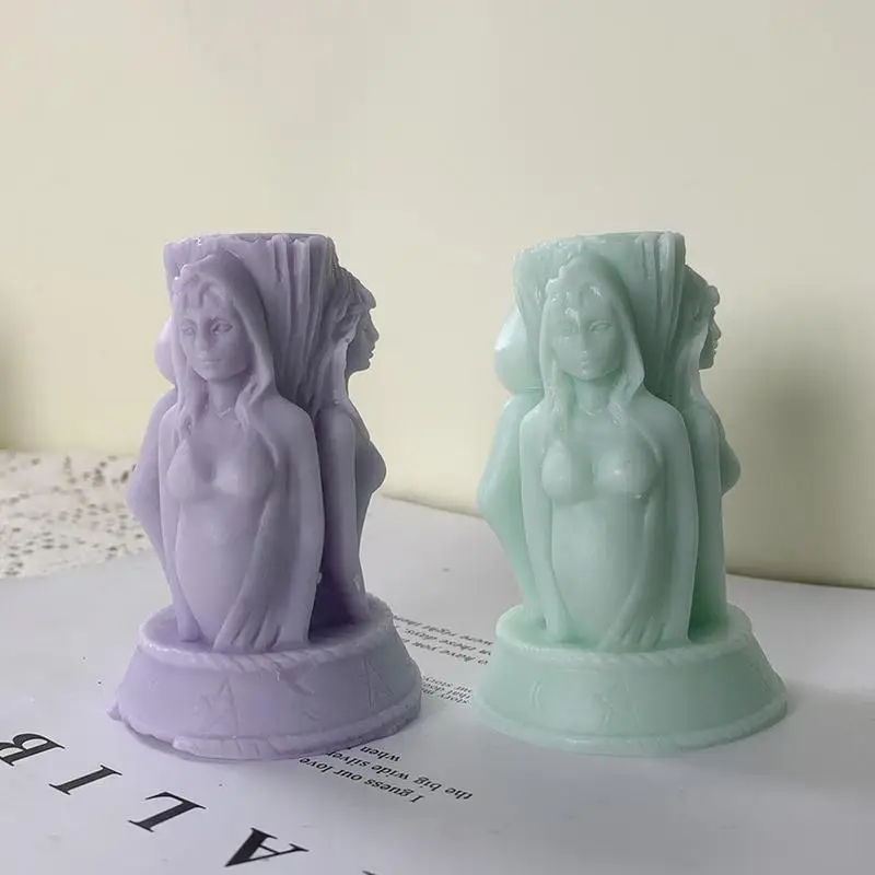 Triple Women Mold Silicone Crafting Mold For Resin Girl Sculpture Making Sister Friendship Art Statue For Candle & Crafts Making