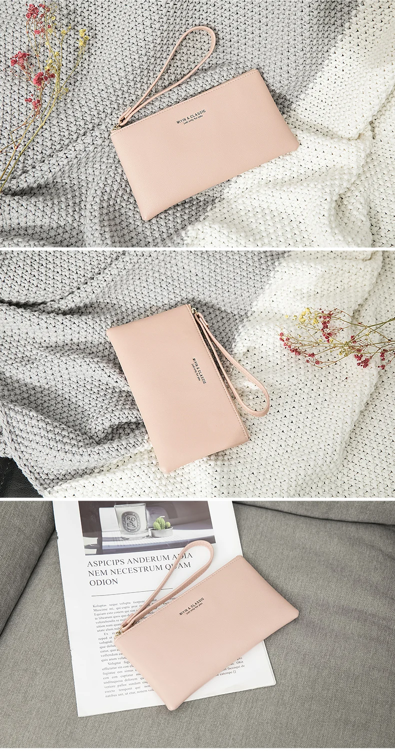 MIYIN Business Casual Damen-Geldbörse Einfache und Tragbare Reißverschluss-Handtasche Lange Brieftasche Bürogeschenk Lehrergeschenk Geschenk für Frauen – Detail 13