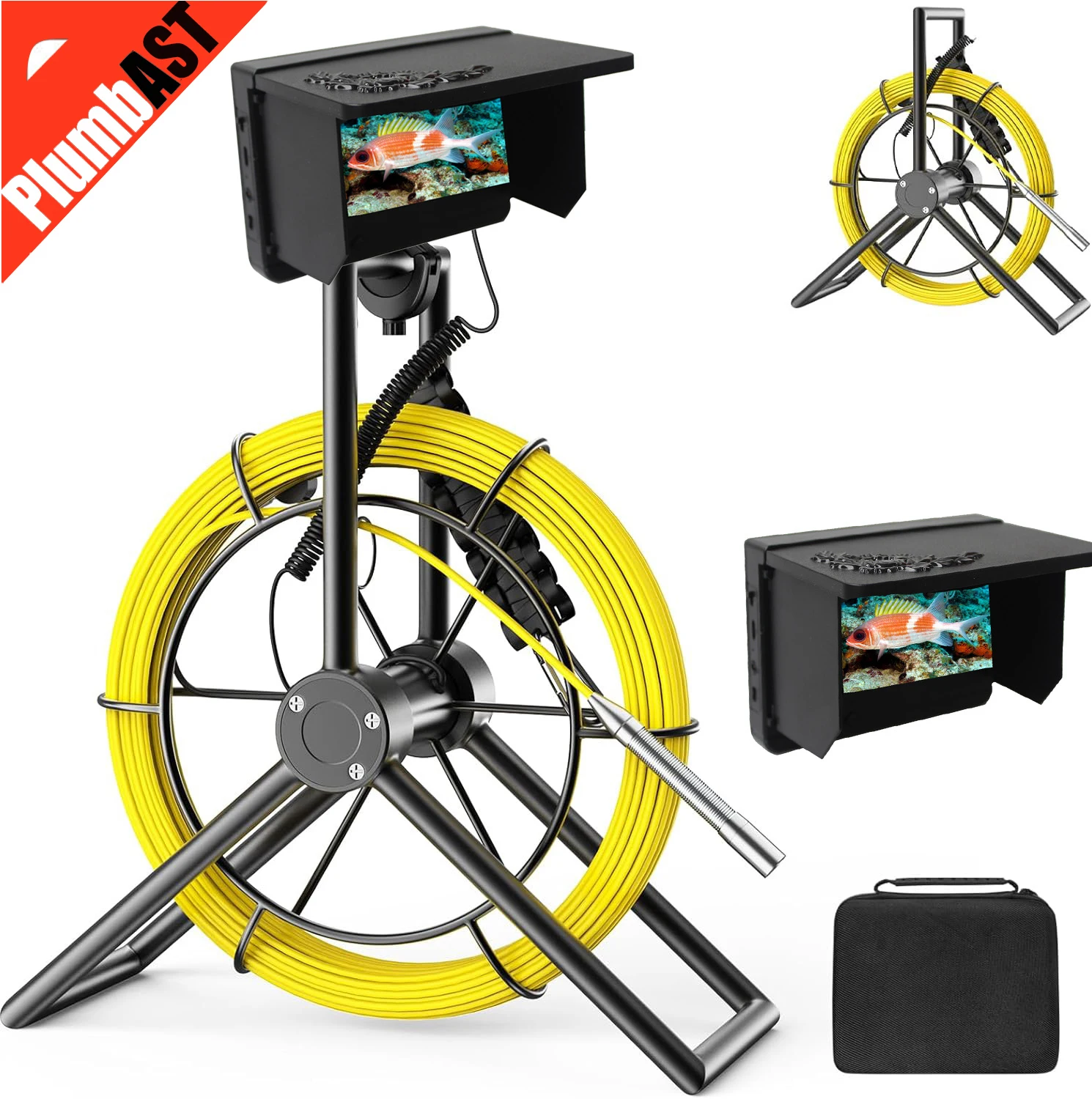 4.3" LCD Monitor with DVR Plumbing Camera Sewer Snake camera with 23mm Mini Camera fish camera and 8 LED Lights