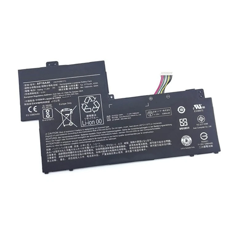 

AP16A4K Laptop Battery for 11 AO1-132 SF113-31-P865 SF11 NE132 N17P2 N16Q9 KT.00304.003 11.25V 3770mAh 42Wh