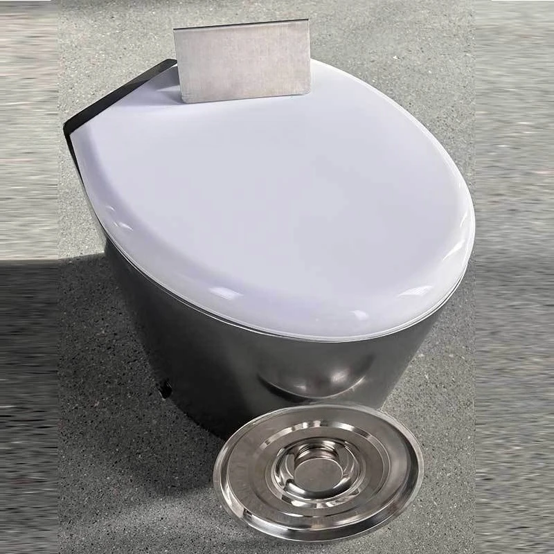 Engineering thickened 304 stainless steel dry toilet toilet, closed air defense toilet underground