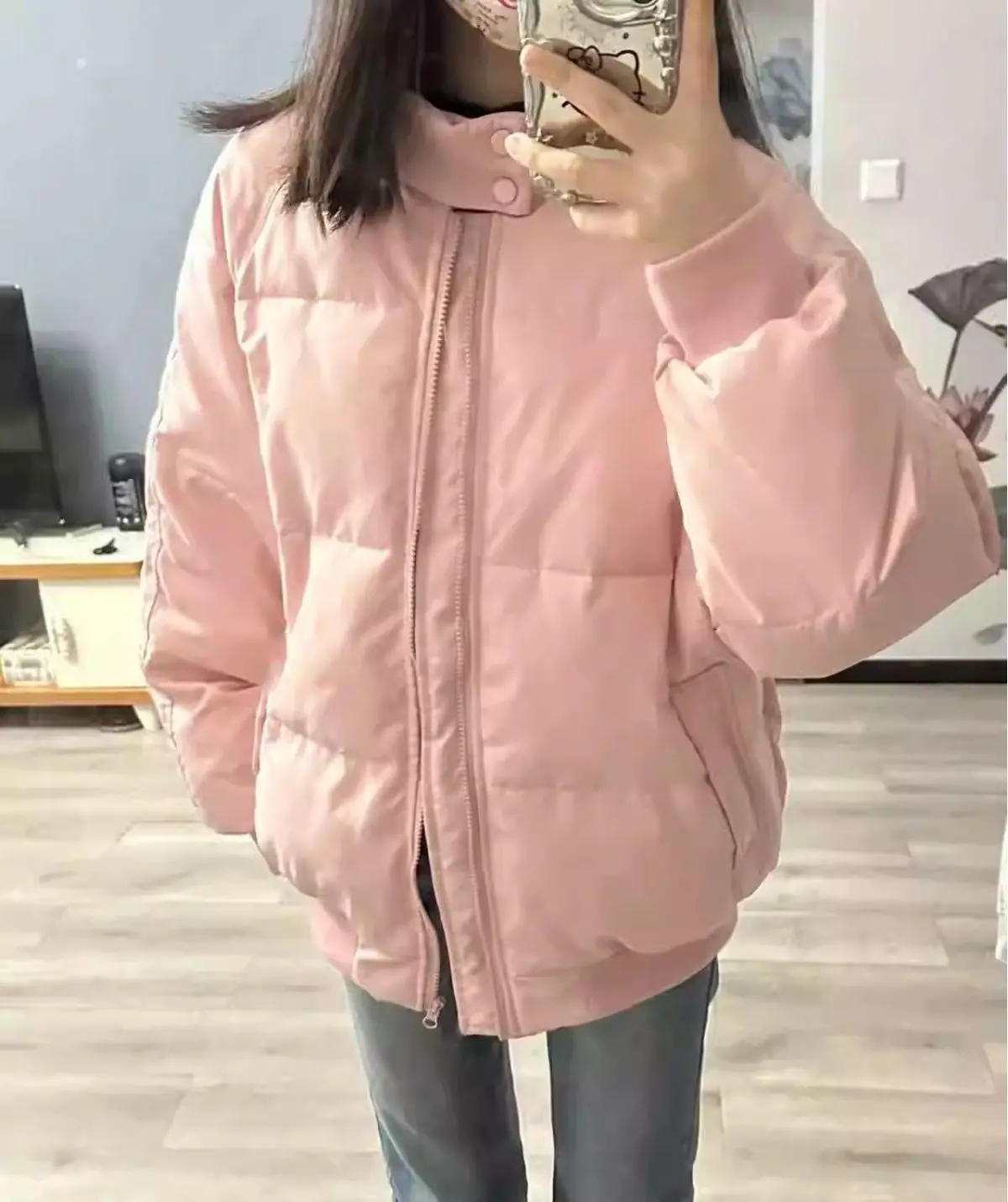 

Puffer Parkas Womens Ladies Winter Coat Thread Champagne Buckle Panelled Lace Fur Collar Soft Safari Feathers Split Tie Dye Bio