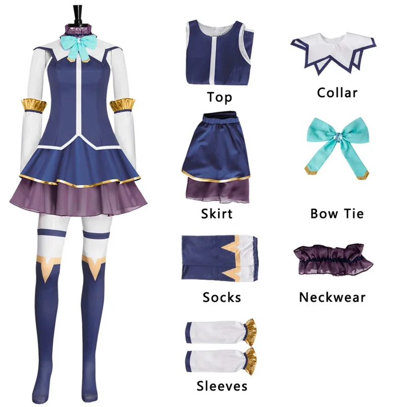 أزياء أكوا التأثيرية أنيمي كونوسوبا: انفجار على هذا العالم الرائع! لعب الأدوار في كرنفال الهالوين للنساء mb.3