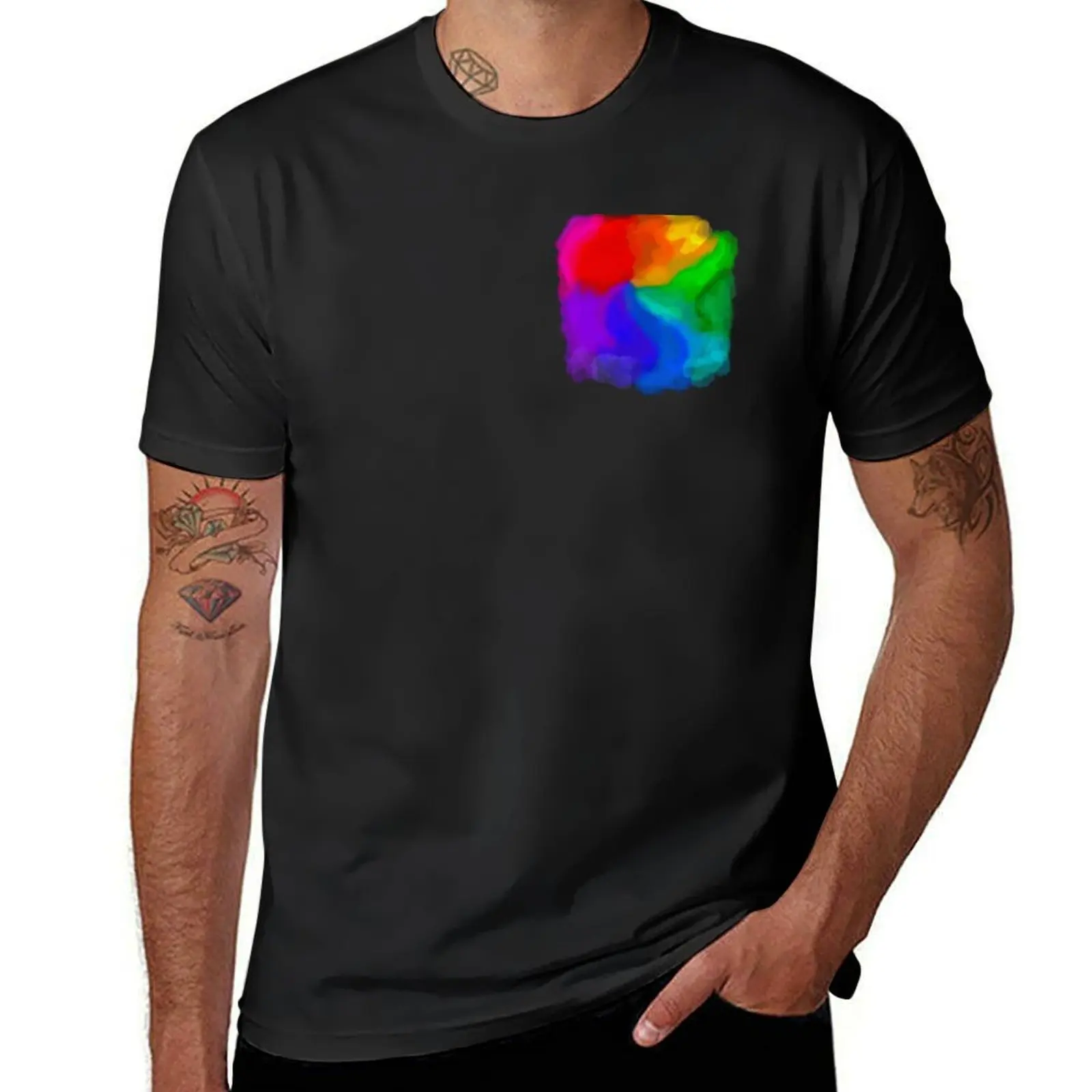 Rainbow in Oil Paint T-Shirt customs graphics black t shirts for men