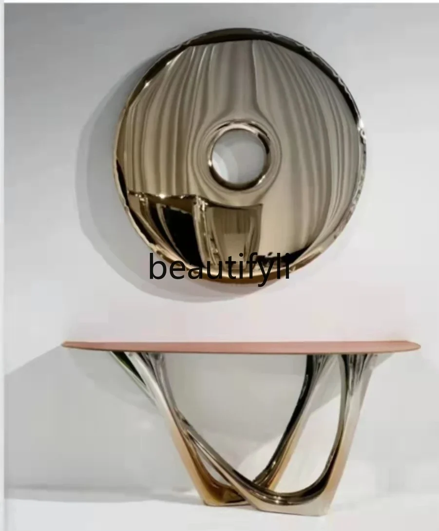 

Light luxury art design FRP entrance door entrance table decorative ornament table living room