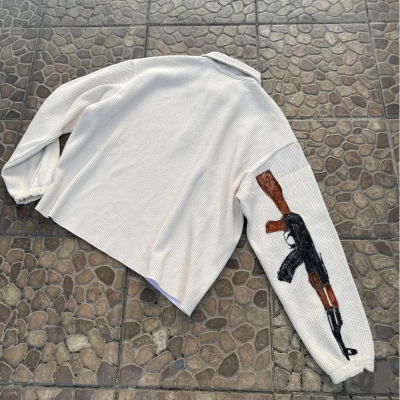 Minimalist style hooded sweatshirt pullover for autumn interior and exterior polo collar half cardigan zipper top