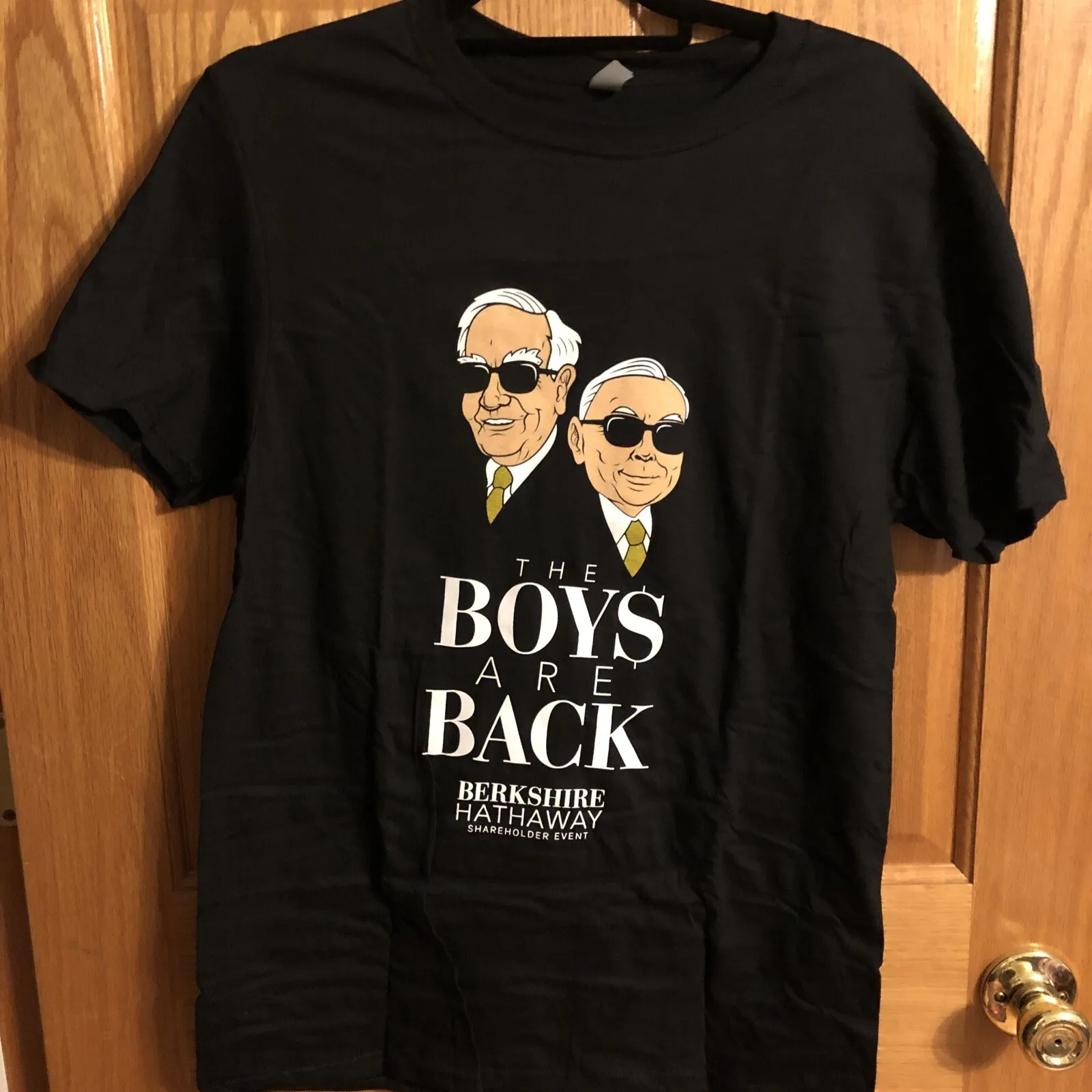 NEW WARREN BUFFETT Berkshire Hathaway Boys are Back Mtg Black M T Shirt 2025