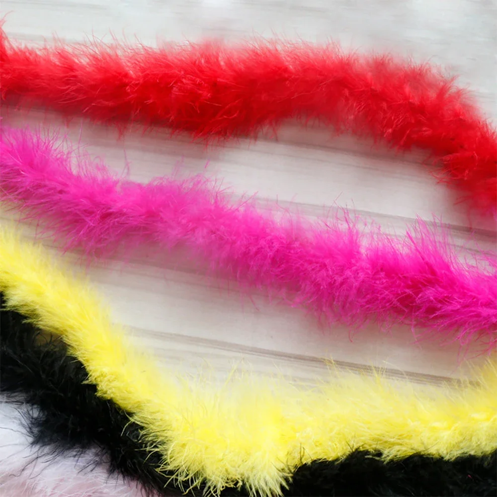 2M Real Natural Turkey Feathers Fluffy Marabou Feather Boa DIY Craft Sewing Trim Hat Costume Decor Wedding Party Accessories