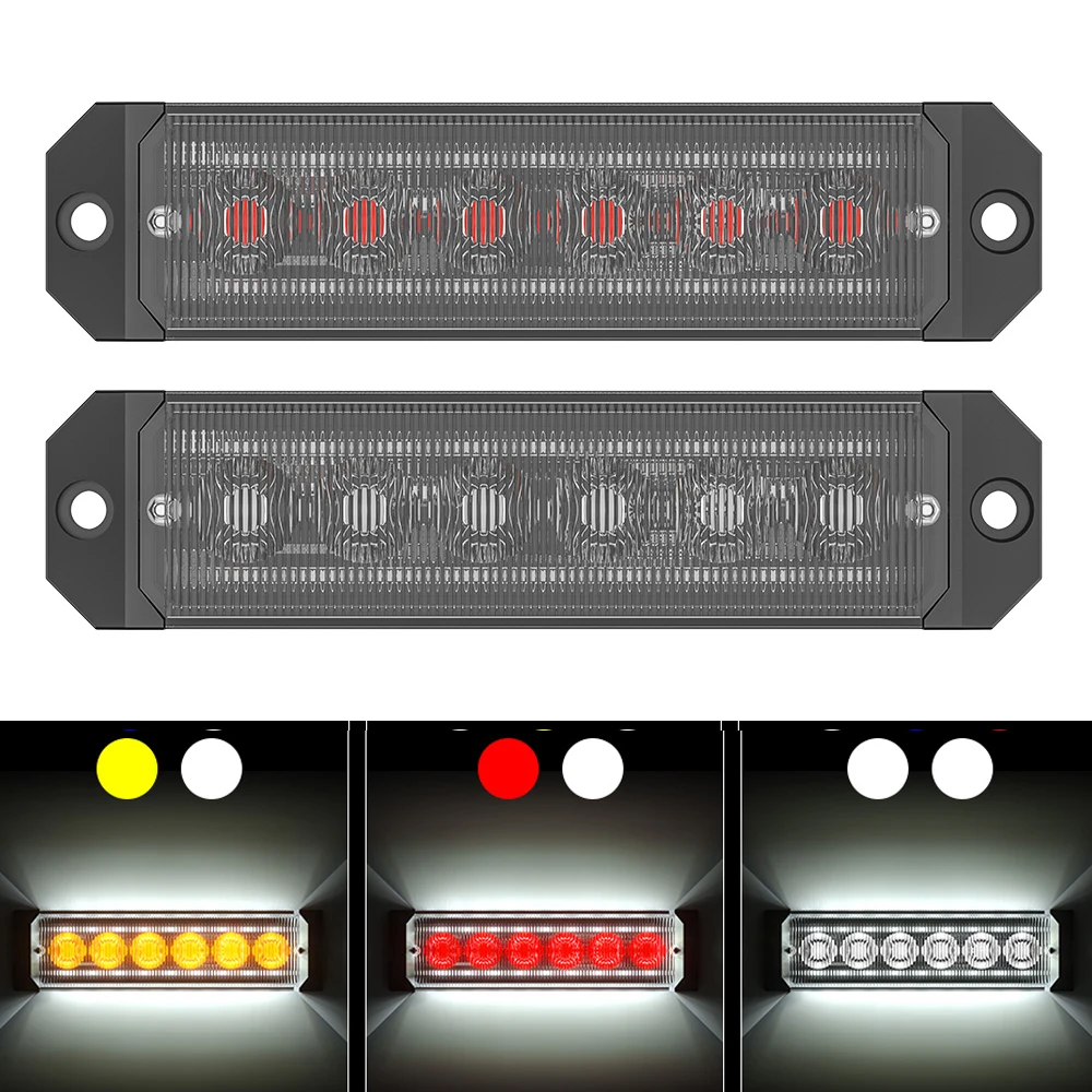 

2 шт. 24 светодиода стробоскоп предупреждающий свет решетка фонарик для грузовика лампа Янтарный светофор светильник в 24 В световая панель светильник свет квадратный боковой свет s