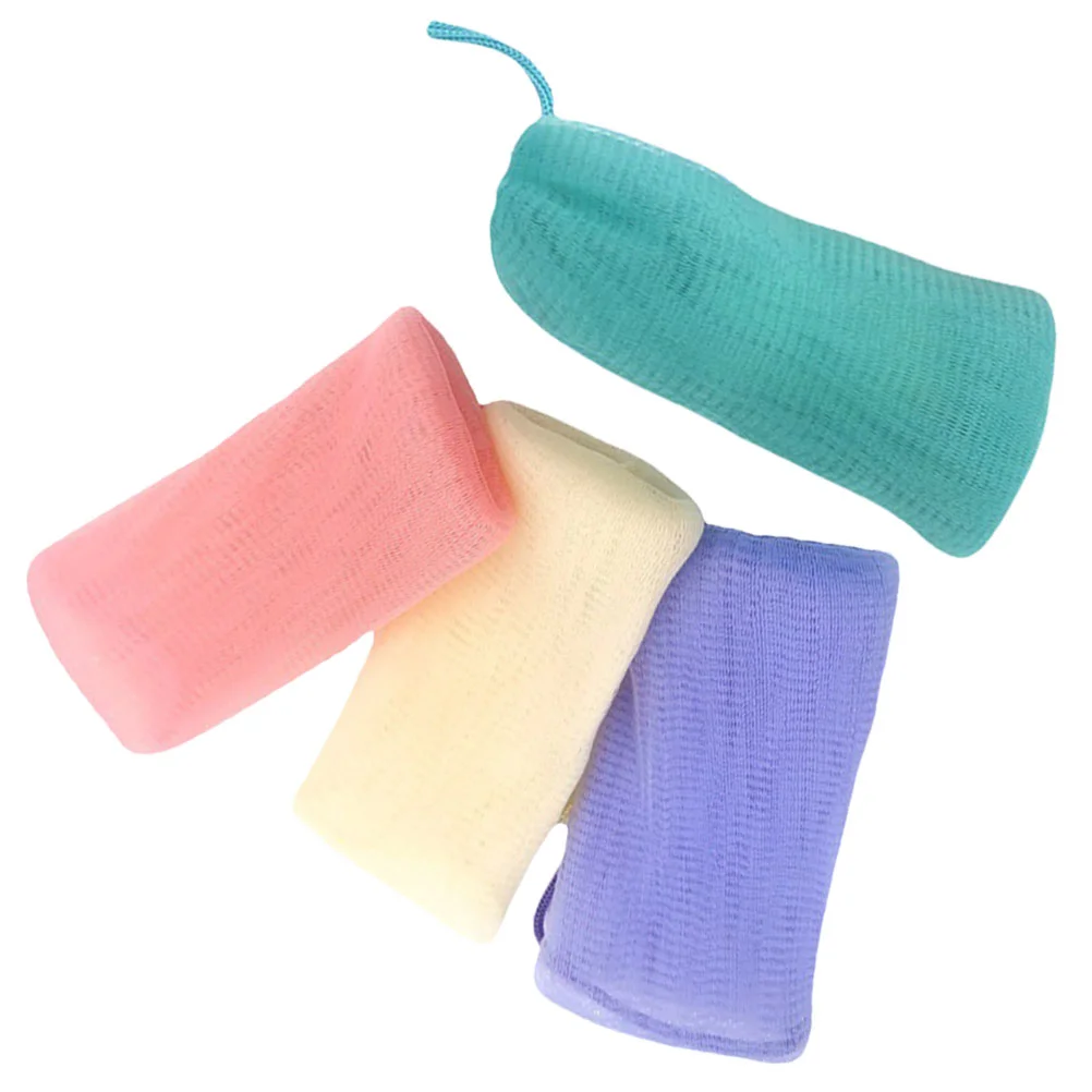 4 Pcs Bar Soap Scrubber Pouch Foaming Mesh Bag Soaps Bags for Bars Perforation Small