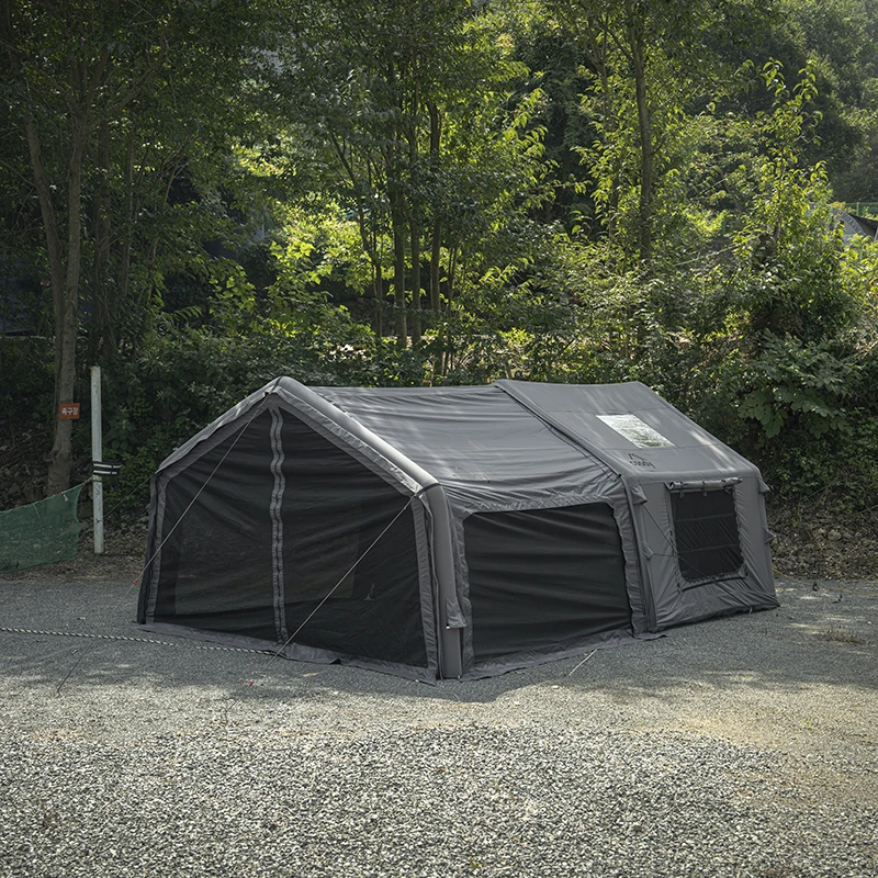 Coody 8.0 Framed Foyer Air Tent 8㎡ TC Cotton, 4 Season Inflatable for RV Camping Glamping Outdoor Adventures Gray