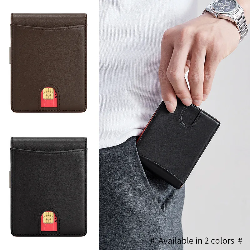 Luxury Men Wallets Minimalist RFID Blocking Multi Functional Money Bags Ultra Thin Card Holder Wallet For Man Small Short Purse