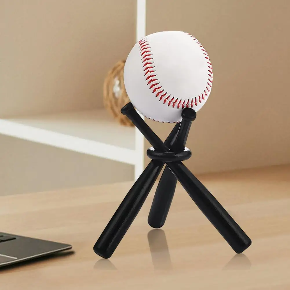 Rustic Baseball Stand Rustic Wood Baseball Display Stand with Mini Ring Desktop Holder Rack for Showcase Decoration Wooden