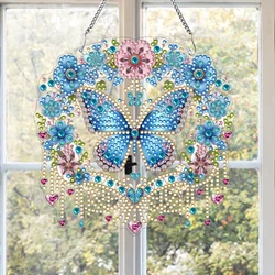 Acrylic Butterfly Rhinestone Diamond Art Pendant - DIY Garden Window Decor
