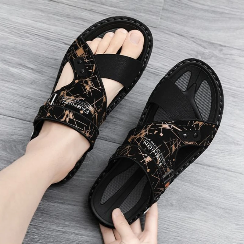 Men's Soft Open Toe Platform Sandals For Beach_voghion.com