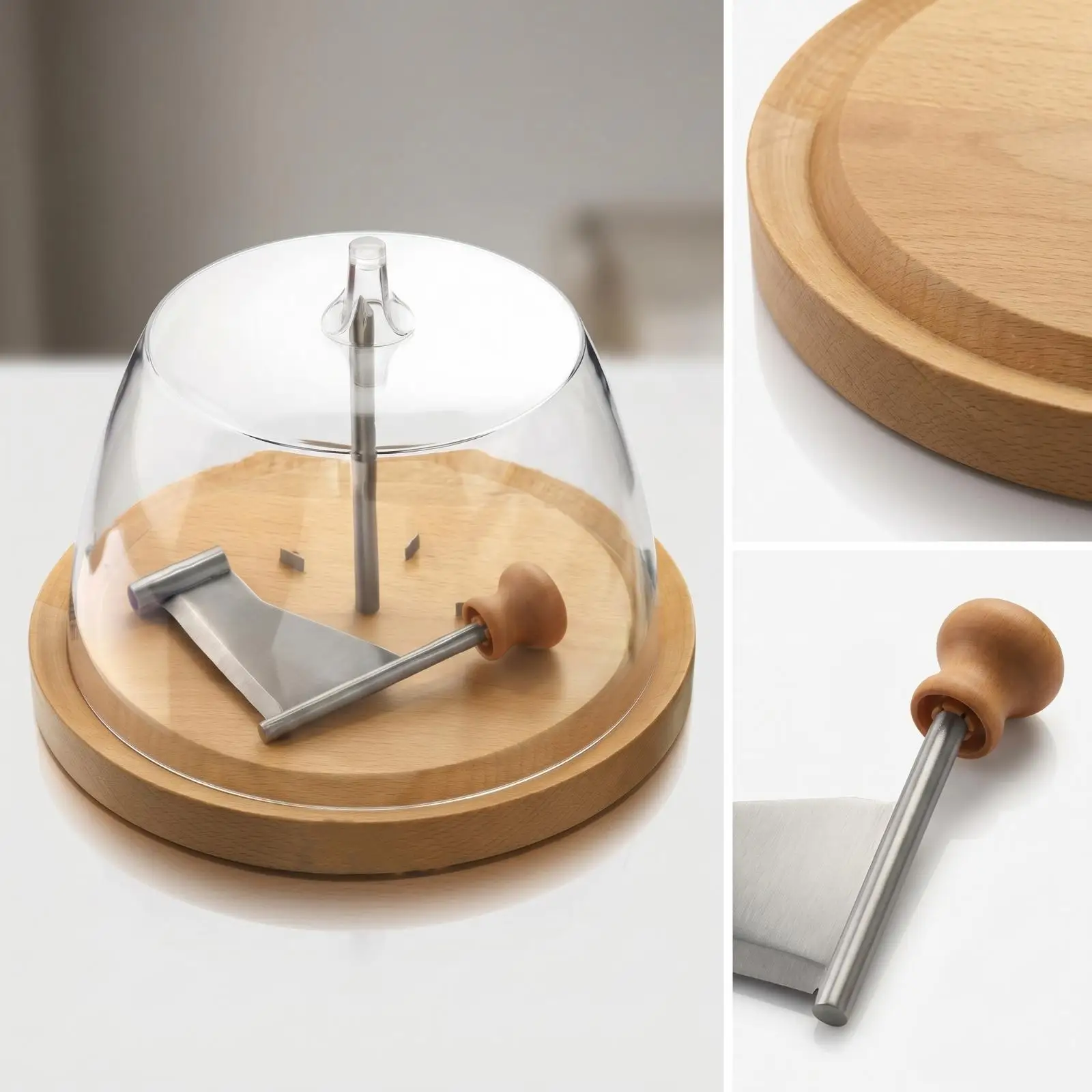 Cheese with Dome Round Cheese Board with Dome Stable for Entertaining
