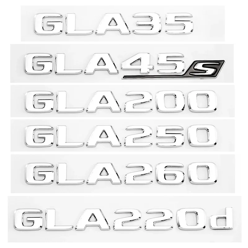 

for Mercedes GLA35 GLA200 car rear number sticker GLA220d GLA45S trunk letter label 4MATIC turbo+ side label ABS label