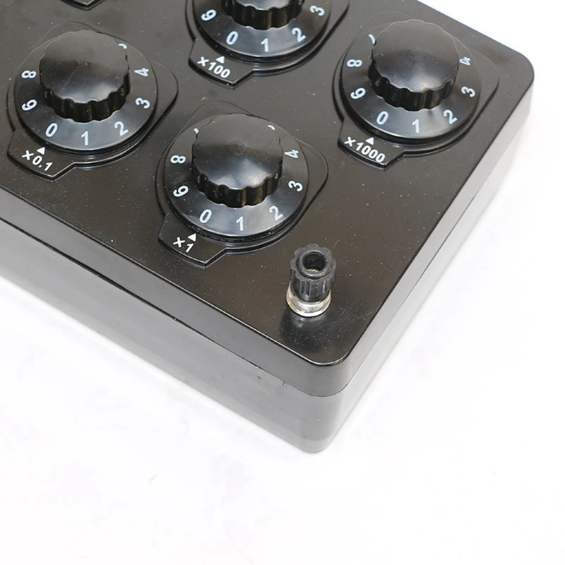 Black Resistance Box Variable Decade Resistor Resistance Box 0-9999.9 Ohm Physical and Electrical Experimental Equipment-ABFB