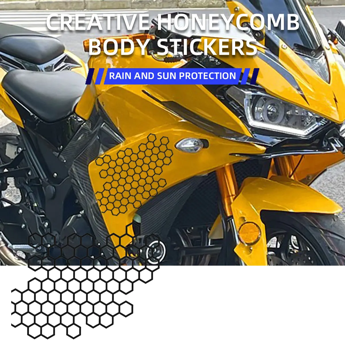 Honeycomb Car Stickers Motorcycle Electric Motorcycle Body Decals Fashion Open Style Decoration Decor Tuning Headlamp Stickers