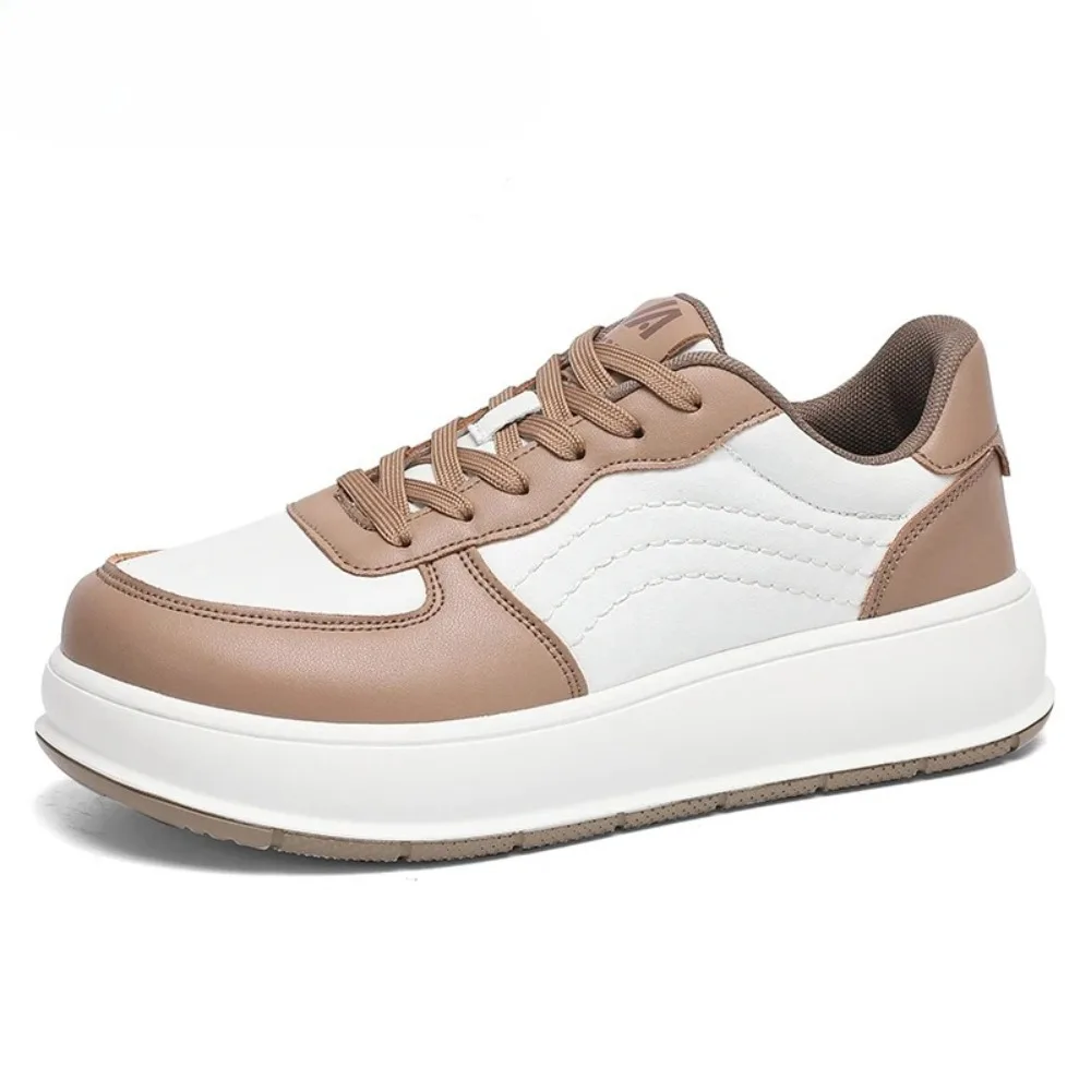 2025 bola minimalista punta ancha caja nariz casual zapatos para caminar zapatillas de deporte tela cuero apilado altura calzado para hombres hombre mujer