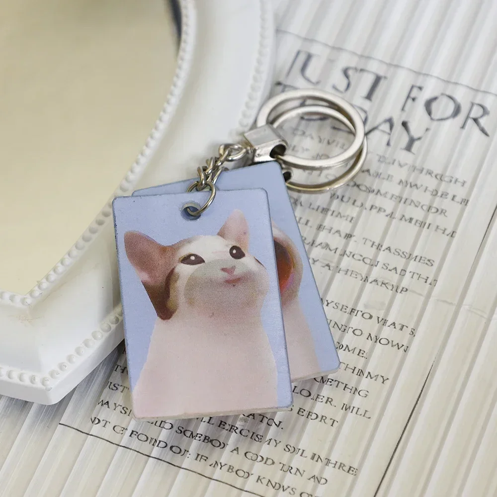 3pcs Creative Pok Mouth Cat Shakes Key Chain for Women Dynamic Funny Personalized Keychains Acrylic Playful Funny Key Ring Kids