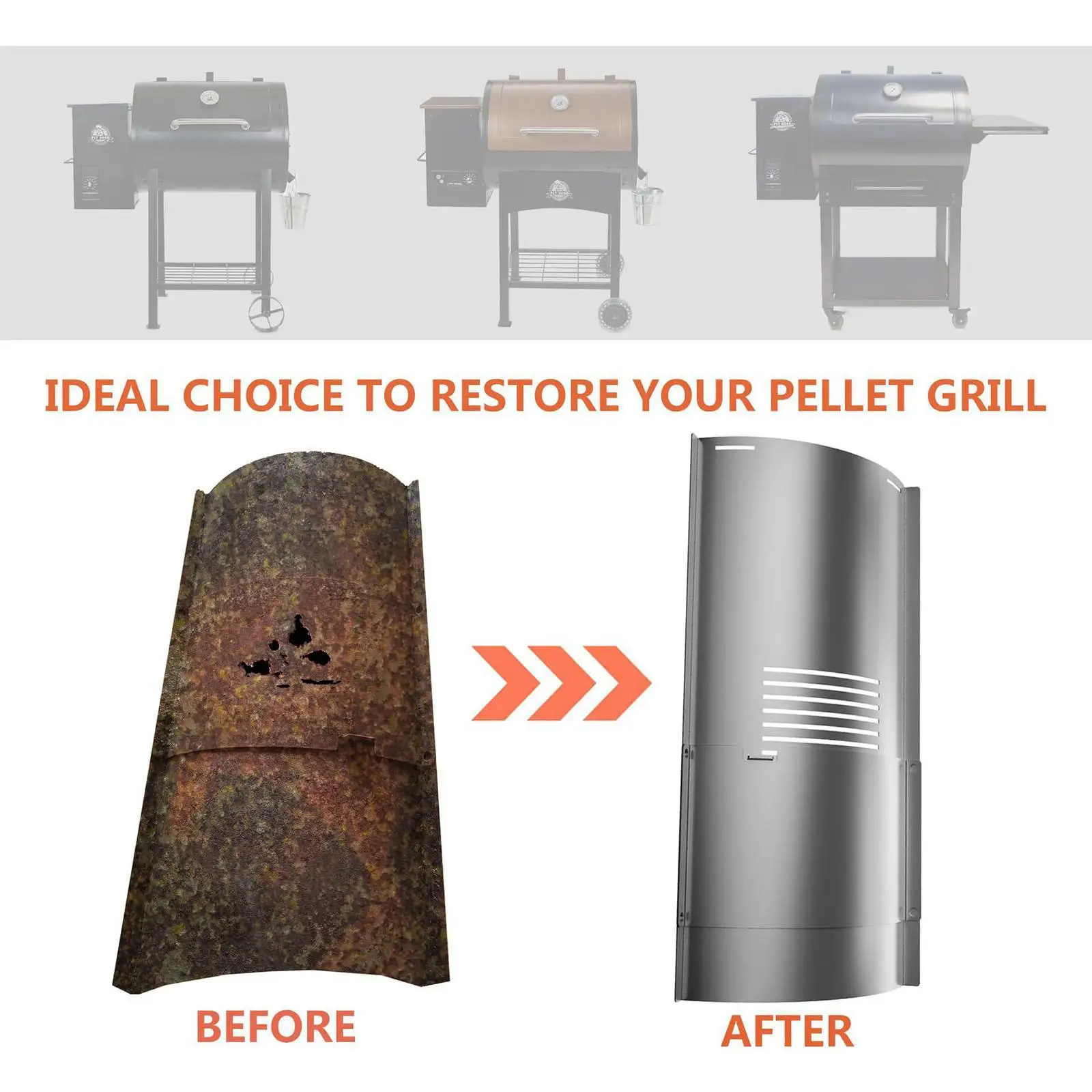 

2Pcs Pellet Grills with Slide Cover and Bottom Stainless Steel Heavy Duty Grill Cover for 700 Series Smoker Accessories