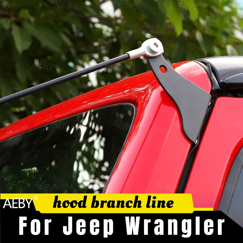 

For Jeep Wrangler 2018-2024 hood branch line,Limb Riser Kit Heavy Duty Steel Cable,branch deflector,branches dividing branches