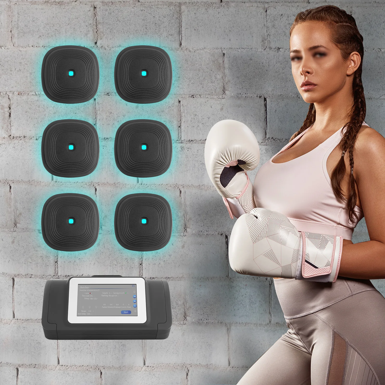 

Musical Boxing Machine with 6 Targets, Bluetooth Punching Trainer with Touch Screen & 10 Modes for Home Gym