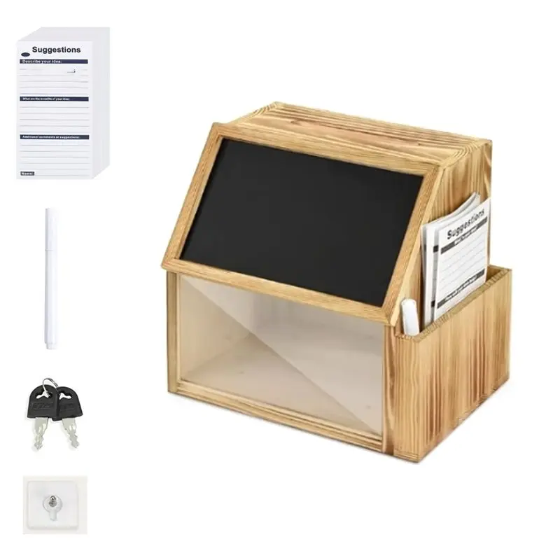 A93E-Suggestion Box And Piggy Bank, Acrylic Voting Box For Bars And Hotel Restaurants, Postcard Suggestion Box, Tip Box