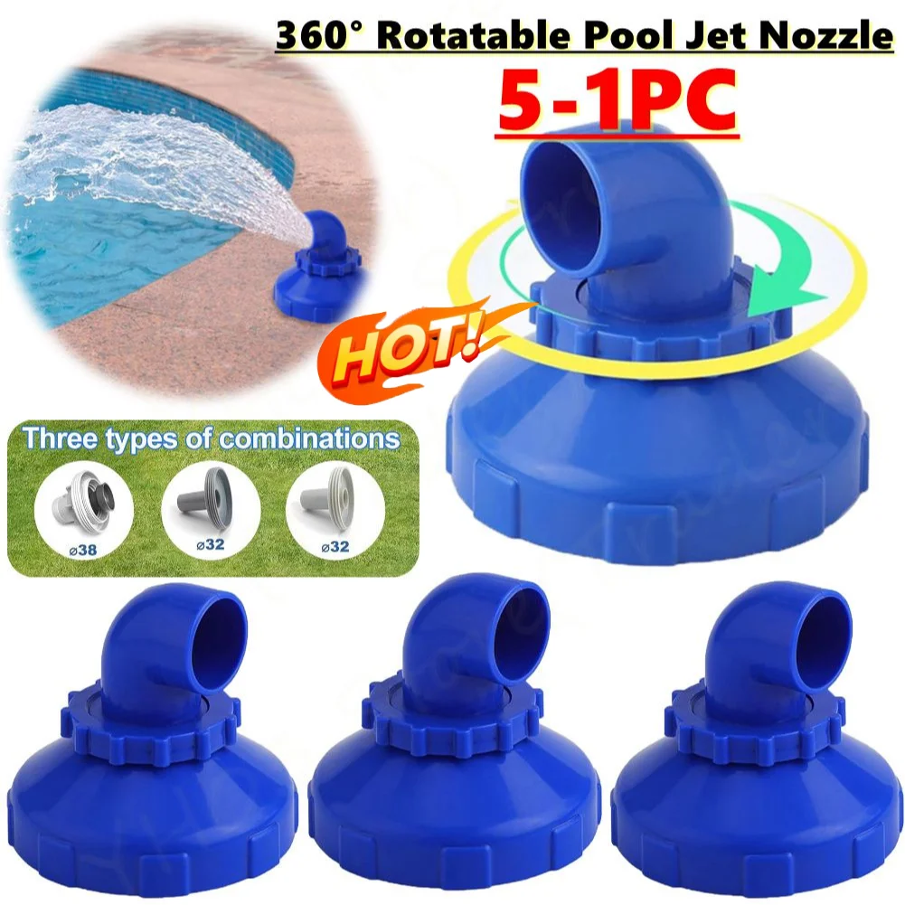 5-1PC Pool Inlet Nozzle  for Intex Outlet Pool Nozzles 360 Degree Rotatable Swimming Pool Return Jet Pool Jet Nozzle Replacement