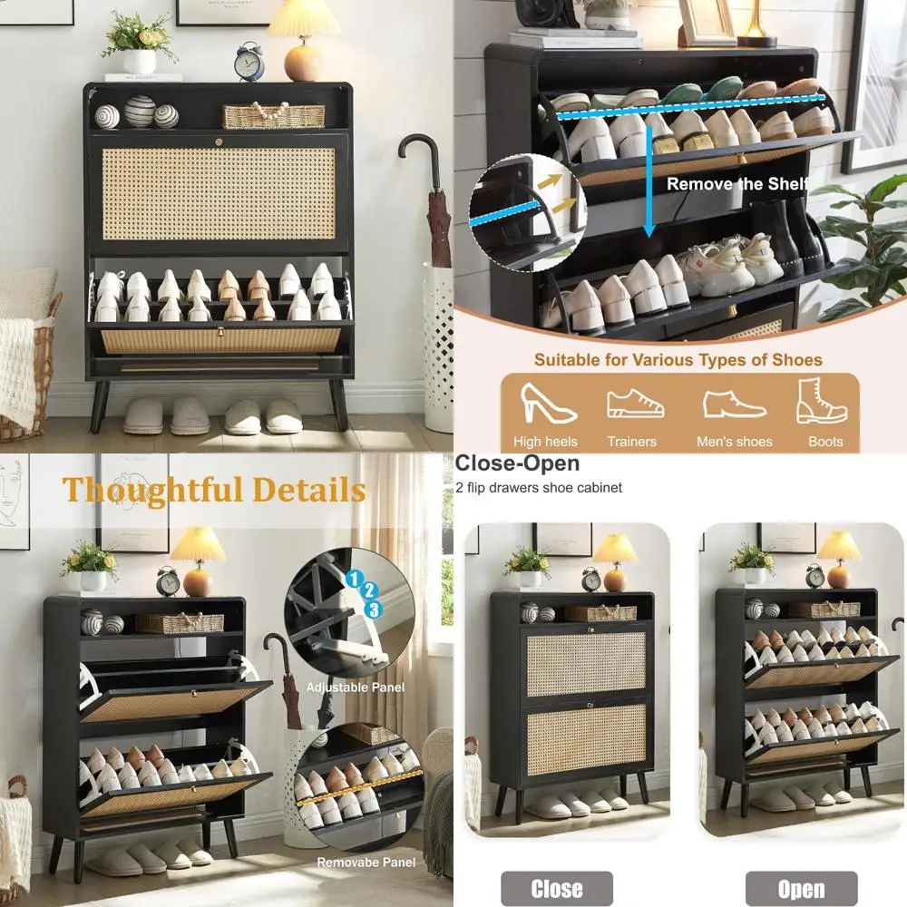 

Современный шкаф для обуви с откидным ящиком для хранения на 16 пар, отдельно стоящая полка для обуви в прихожей со скрытым хранилищем