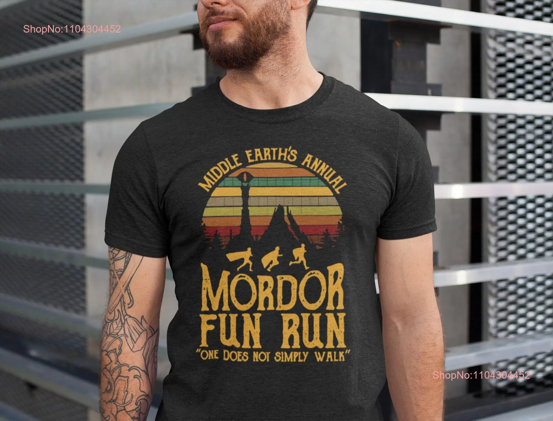 Mordor Fun Run T Shirt Middle Earth's Annual One Does Not Simply Walk Movie long or short sleeves