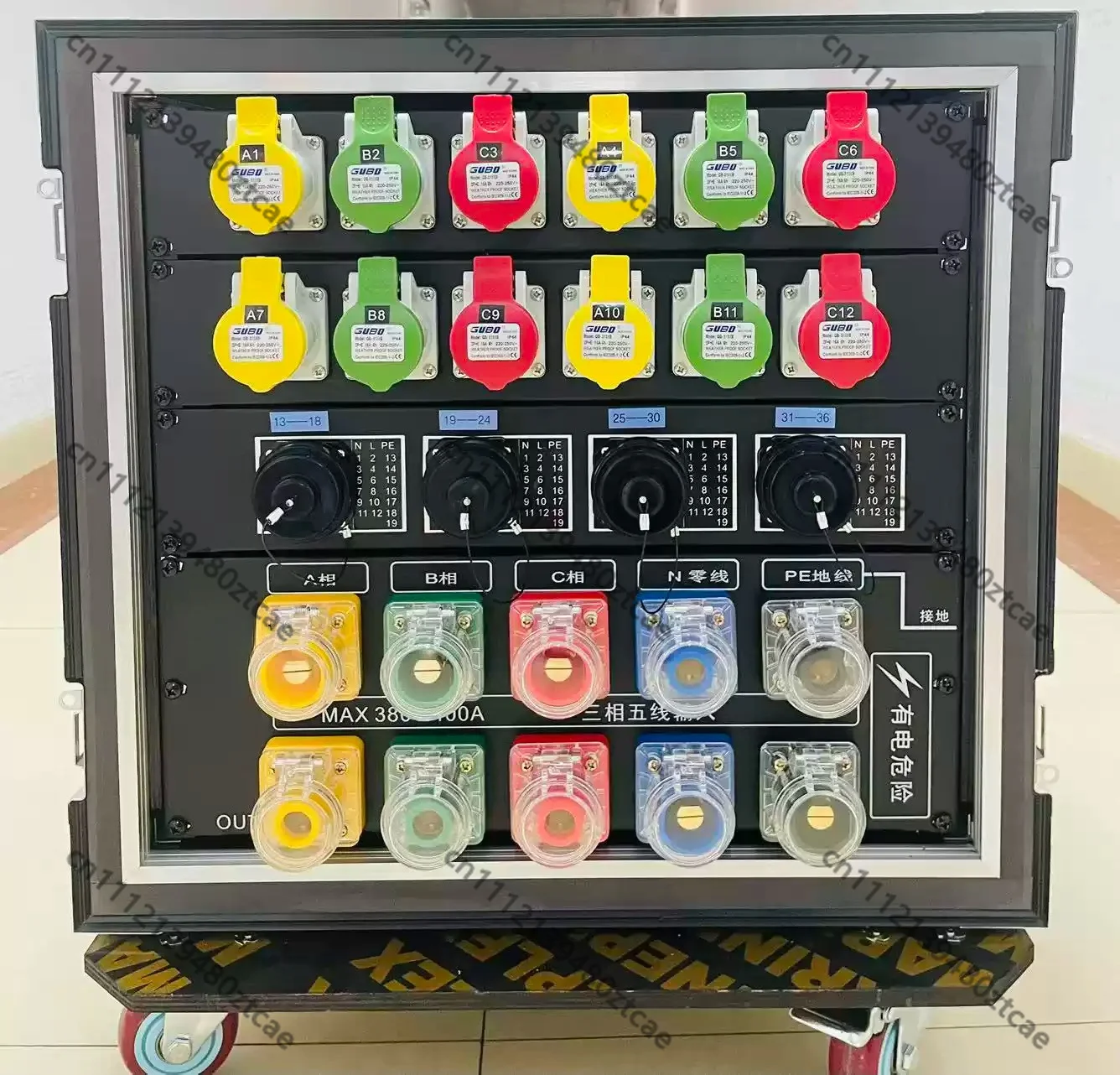 100KW Stage Power Through Cabinet 30 Way 19 Core Aviation Socket LED Large Screen Lighting Audio Cabinet Box