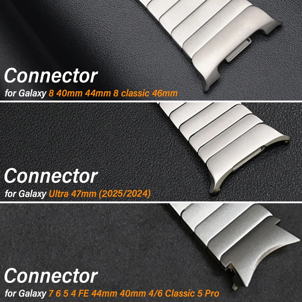 Titanium Band for Samsung Galaxy Watch 8 Classic 46mm 8 44mm 40mm Luxury Bracelet for Galaxy Ultra 2025 2024 Watchband Strap