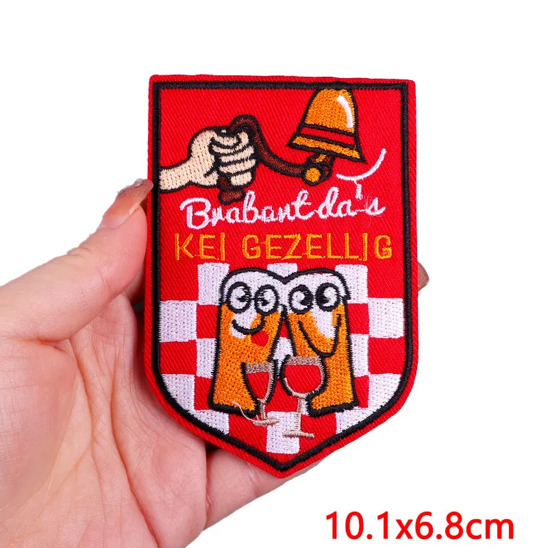 2026 Nederland Brabant Embleem Geborduurde Patches Voor Kleding Nederland Carnaval Patch Ijzer Op Patches Uniform Hoeden Naaien DIY - afbeelding 1