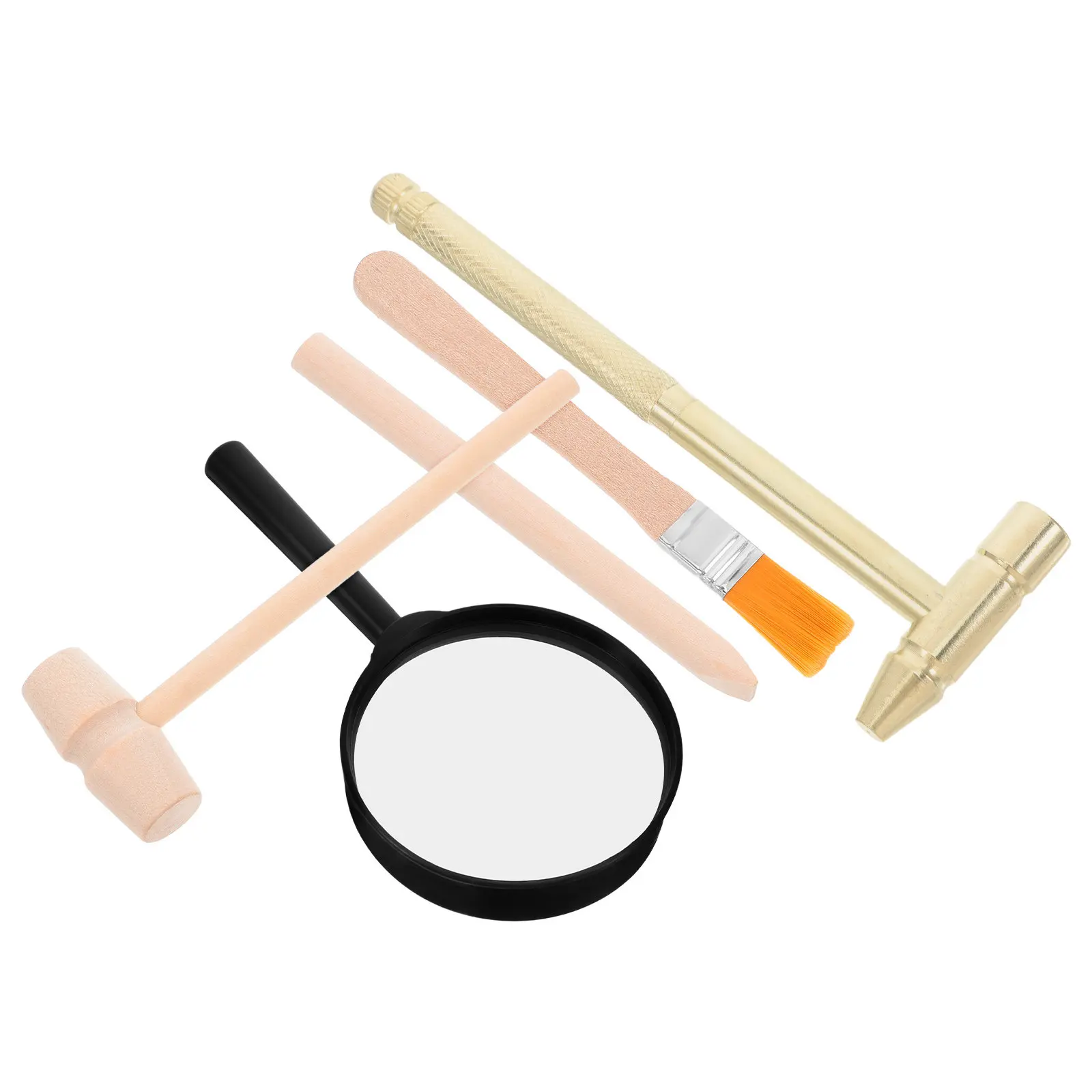 

Набор инструментов для археологических раскопок для детей, научный набор STEM, включает деревянный молоток, металлический молоток, щетку, зубило, лупу