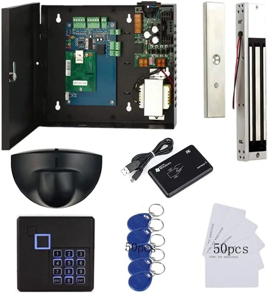 Access Control System with 600lbs Electric Magnetic Lock Exit Motion Sensor 110V-240V Power Supply B