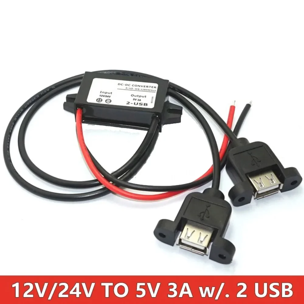 8-32V 24V 12V to 5V 3A 15W Type-C USB Step Down Converter Buck Power Supply Regulator Car Charger for Mobile Phone Charging