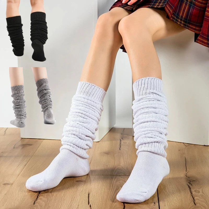 New White Black Loose Socks Slouch Boots Stockings JK Uniform Accessories Leg Warmers Cosplay Socks for Women Girls 2027