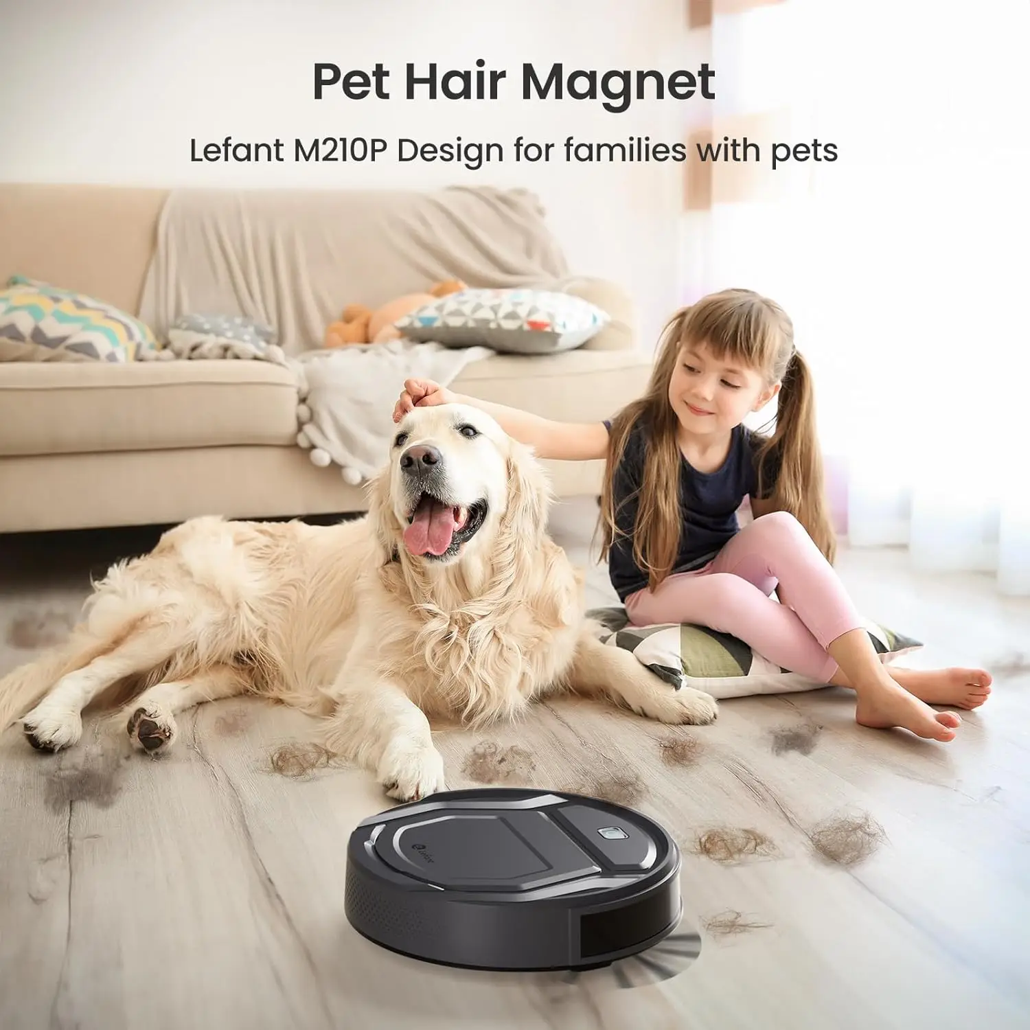 M210Pro Robot Vacuum Cleaner,Strong Suction,120 Mins Run Time,Wi-Fi Connected,Scheduled Cleaning,Compatible with Alexa