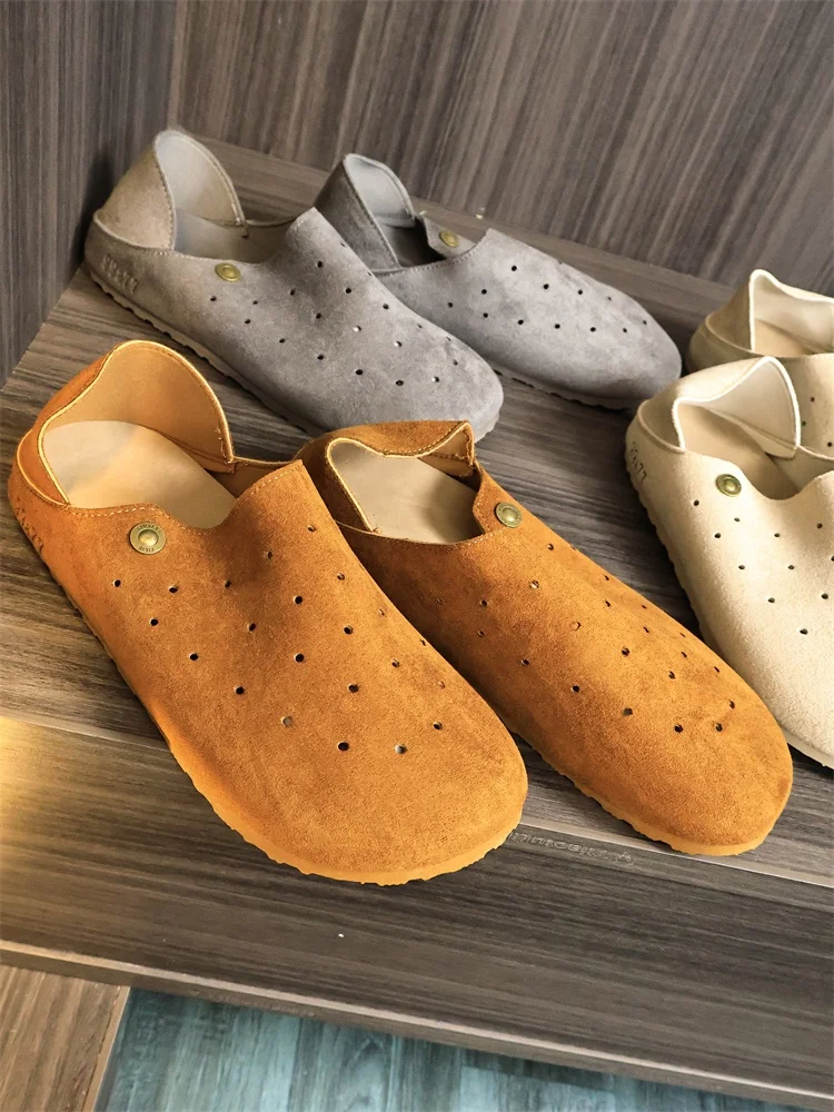 

American Retro Breathable Casual Slippers Men's Spring Summer Comfortable Two-Way Wear Lazy Soft Bottom Sandals