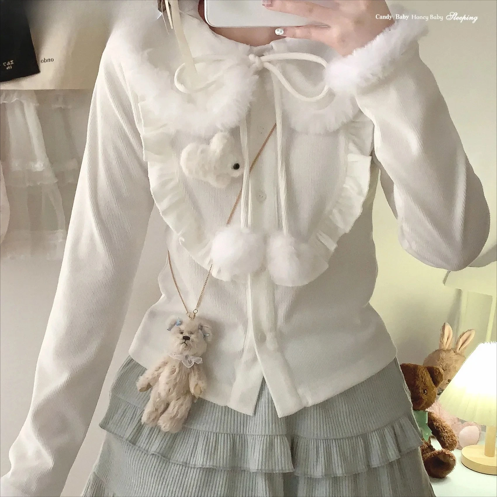 

Spring Autumn Solid Colid Simple Japanese Style Long Sleeve Tops for Women Sweet Cute Lace-up Bow Lady Casual Shirt Fashion