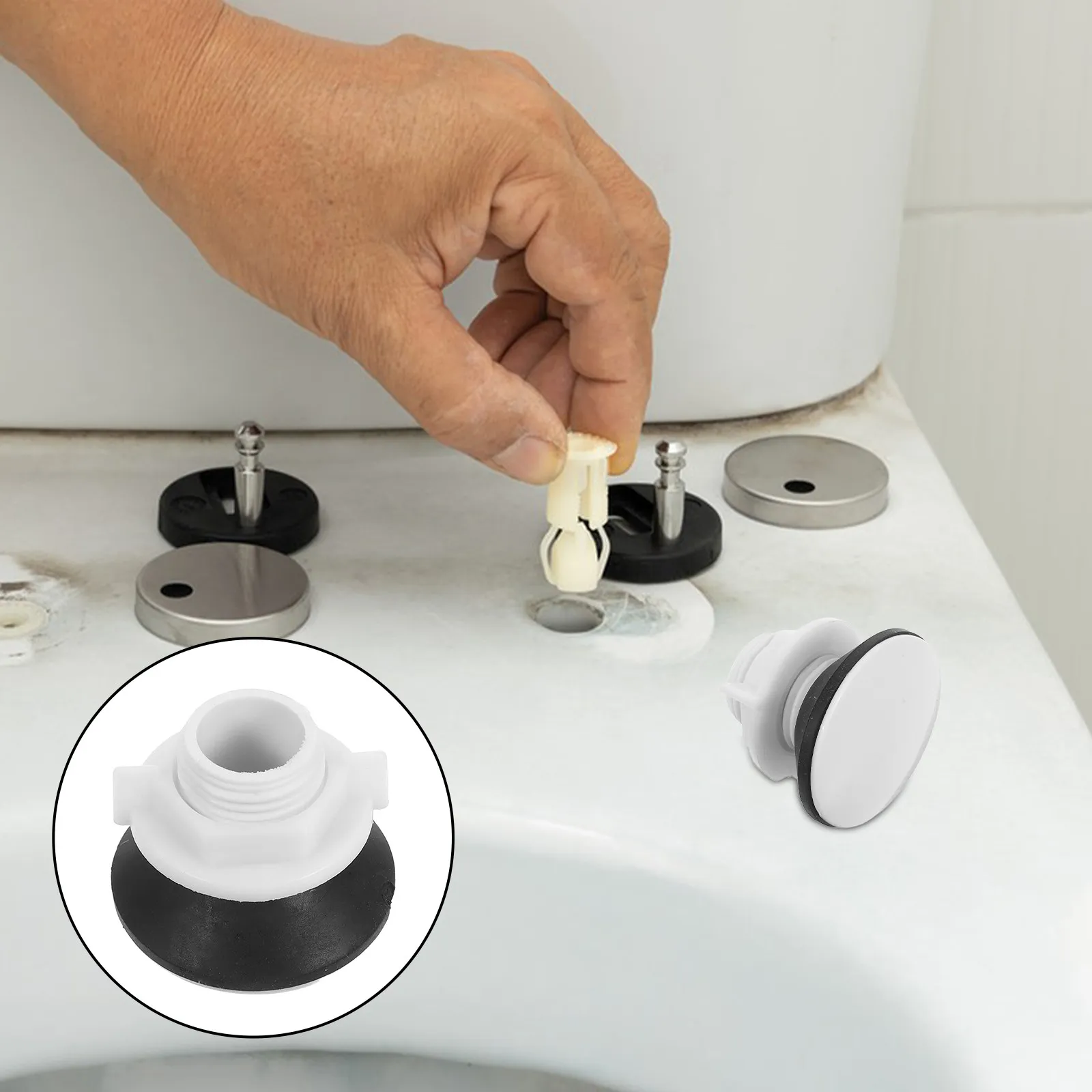 

2Pcs Toilet Tank Plug Plastic Sturdy Airtight Replacement Connector for Toilet Water Tower Fish Tank Pool Bucket