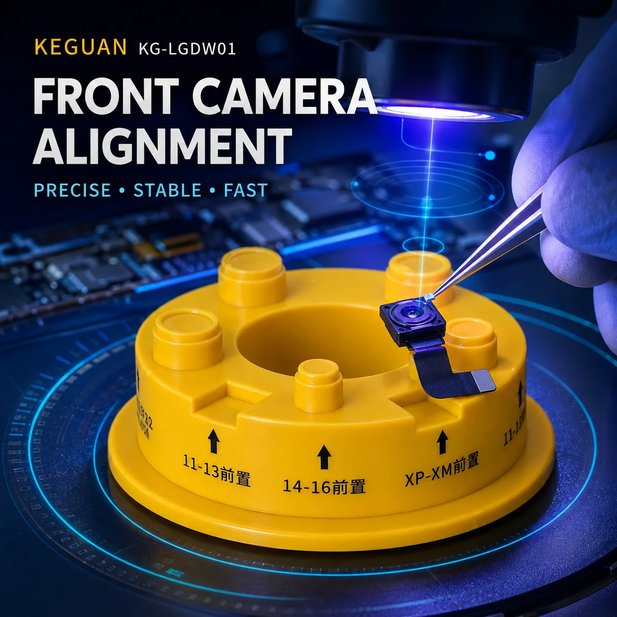 KEGUAN KG-LGDW01 Front Camera Blue Bead Alignment Base Precision Lens Module Positioning Fixture for iP X-16 Repair